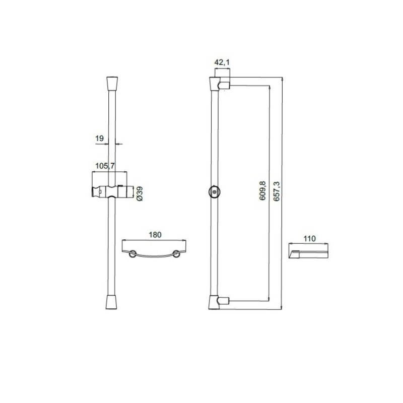 Душевая штанга Iddis Sicily SIC6500i17