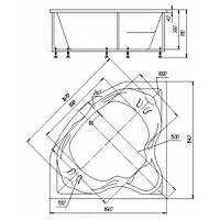 Ванна акриловая Aquatek Сириус, 164 x 164 см, с гидромассажем, белая, SIR164-0000006