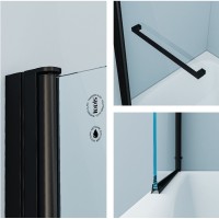 Шторка на ванну Iddis Slide 75 x 145 см, стекло прозрачное, черный матовый, SLI5BS7i90
