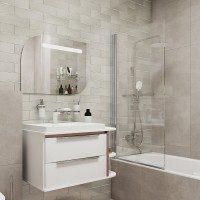 Шторка на ванну Iddis Slide 75 x 145 см, стекло прозрачное, хром, SLI5CS7i90