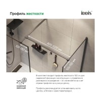 Душевая перегородка Iddis Walk In Slide, 80 х 195 см, стекло прозрачное, профиль графит, SLI8GS8i23