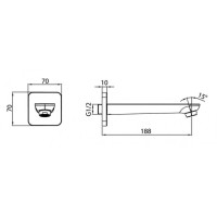 Излив скрытого монтажа Iddis Slide SLIBL00i63 для ванны, черный матовый