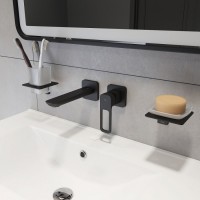 Смеситель Iddis Slide SLIBL00i65 для раковины, настенный, черный матовый
