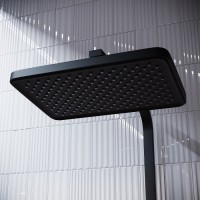 Душевая система Iddis Slide SLIBLBTi06, с управлением Push Control, верхний душ, с изливом, черный матовый