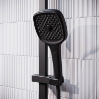 Душевая система Iddis Slide SLIBLBTi06, с управлением Push Control, верхний душ, с изливом, черный матовый