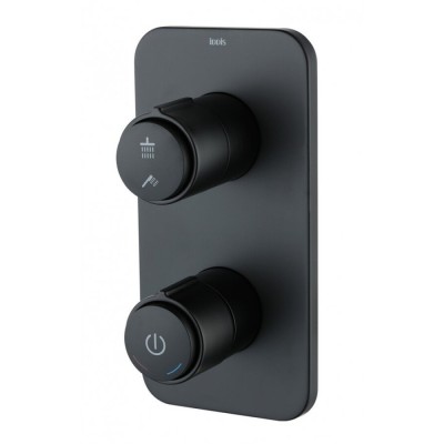 Смеситель Iddis Slide SLIBLBTi67 для ванны, с двумя выходами с управлением Push Control, черный матовый