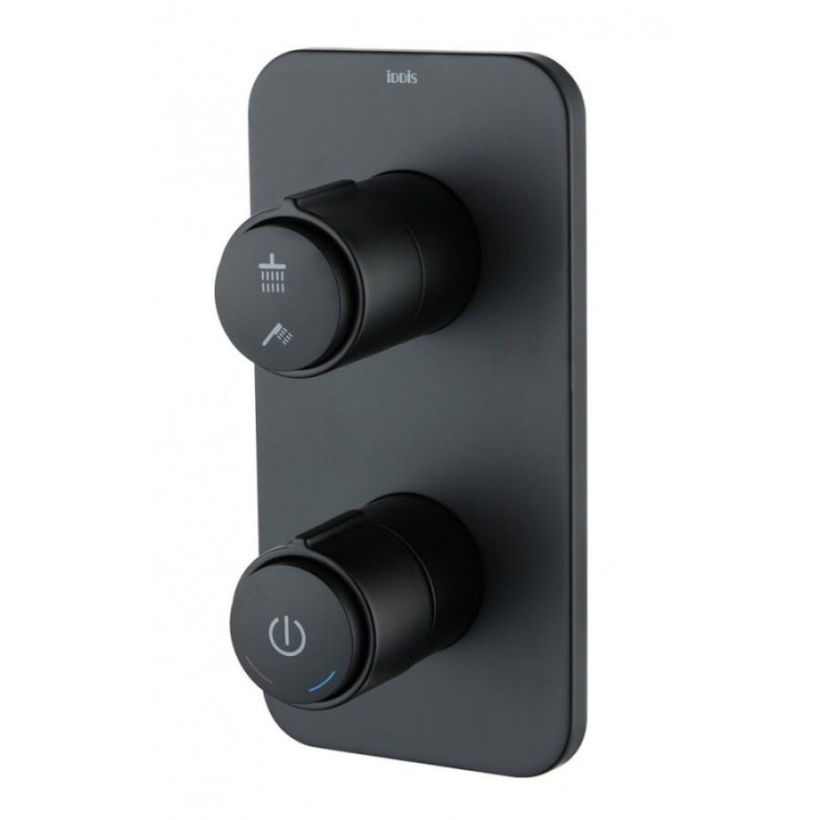 Смеситель Iddis Slide SLIBLBTi67 для ванны, с двумя выходами с управлением Push Control, черный матовый