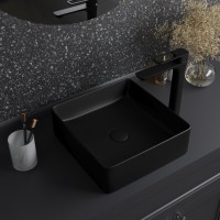 Раковина Iddis Slide SLIBM01i27 36 см накладная, черный матовый