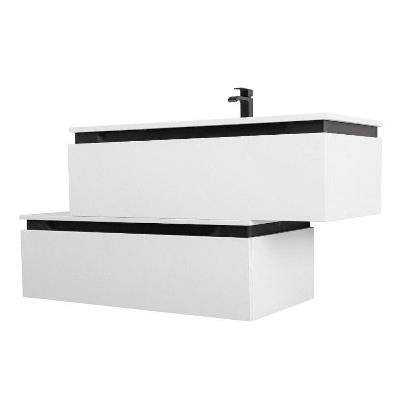 Комод Cezares Slider-1000-1C-PI-BO, 100 см, напольный/подвесной, Bianco Opaco