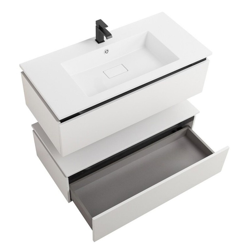 Комод Cezares Slider-1000-1C-PI-BO, 100 см, напольный/подвесной, Bianco Opaco