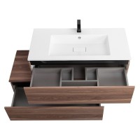 Комод Cezares Slider-1000-1C-PI-NA-P, 100 см, напольный/подвесной, орех дымчатый