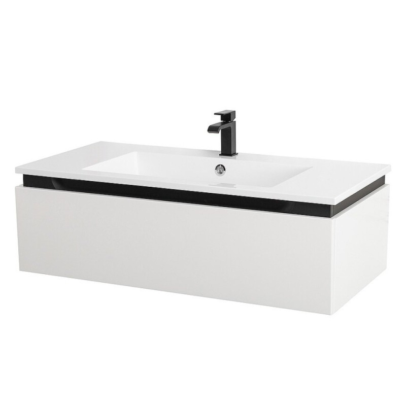 Тумба под раковину Cezares Slider-1000-1C-SO-BO, 100 см, подвесная, Bianco Opaco