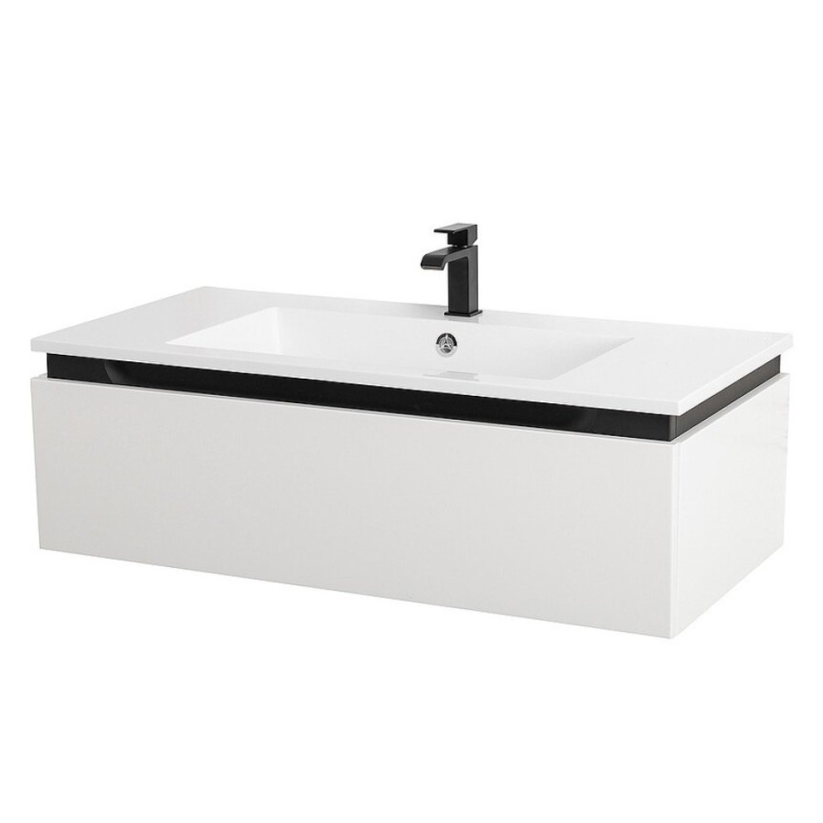 Тумба под раковину Cezares Slider-1000-1C-SO-BO, 100 см, подвесная, Bianco Opaco