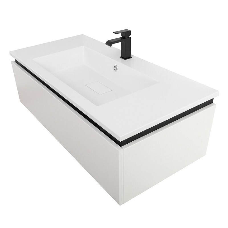 Тумба под раковину Cezares Slider-1000-1C-SO-BO, 100 см, подвесная, Bianco Opaco