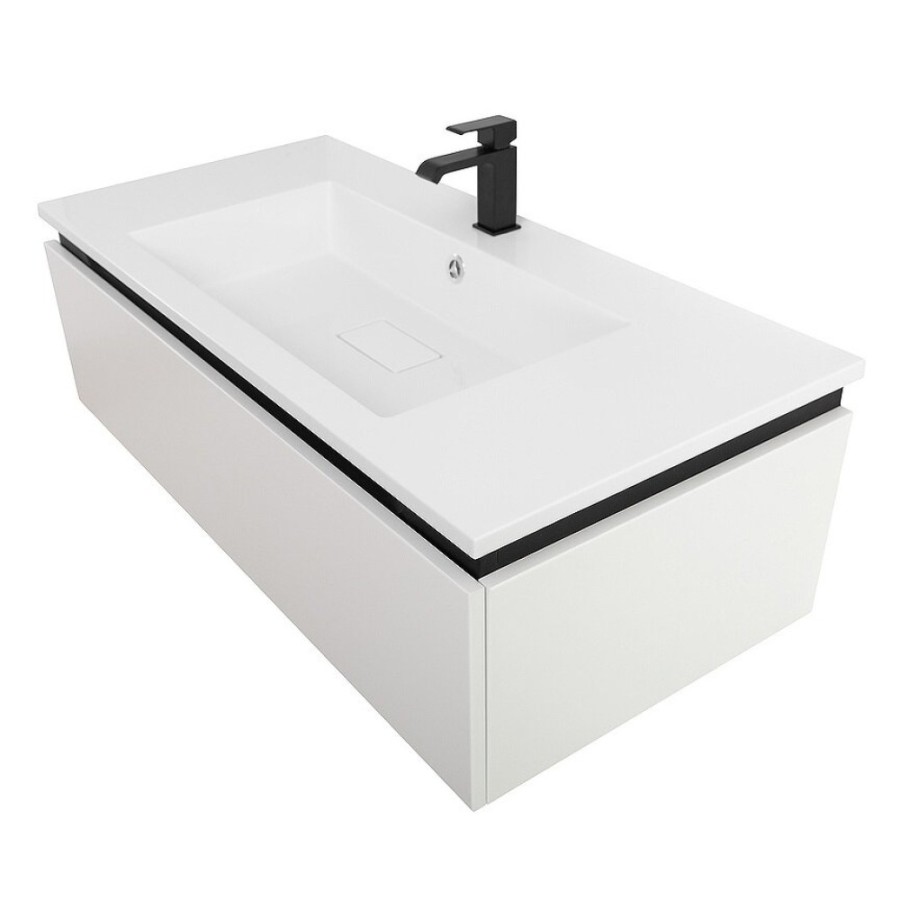 Тумба под раковину Cezares Slider-1000-1C-SO-BO, 100 см, подвесная, Bianco Opaco