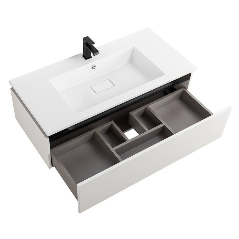 Тумба под раковину Cezares Slider-1000-1C-SO-BO, 100 см, подвесная, Bianco Opaco