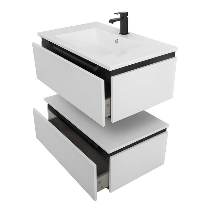 Комод Cezares Slider-800-1C-PI-BO, 80 см, напольный/подвесной, Bianco Opaco