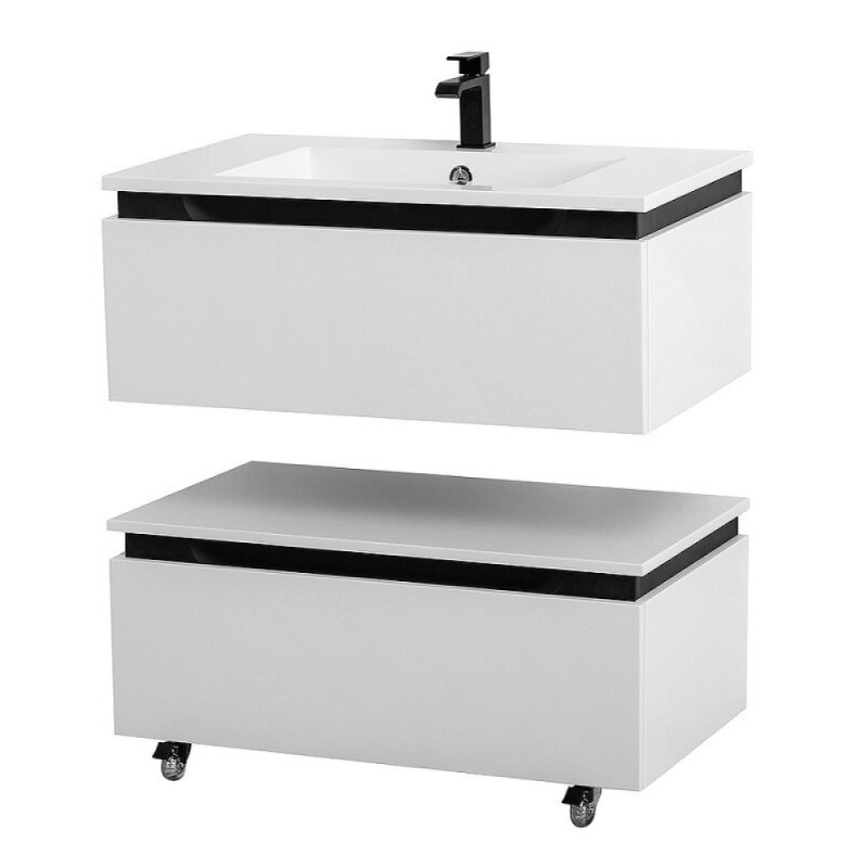 Комод Cezares Slider-800-1C-PI-BO, 80 см, напольный/подвесной, Bianco Opaco