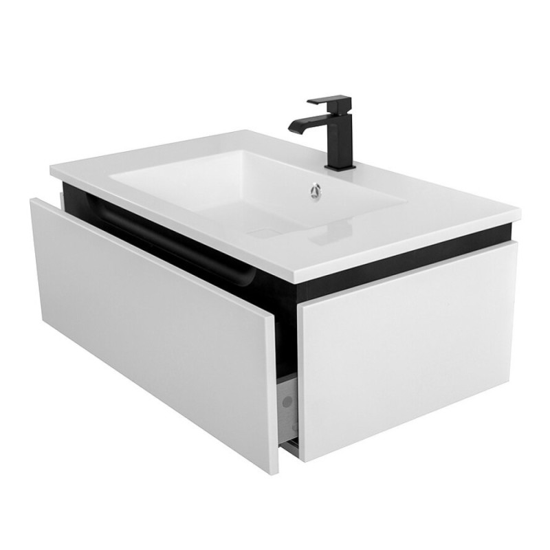Тумба под раковину Cezares Slider-800-1C-SO-BO, 80 см, подвесная, Bianco Opaco