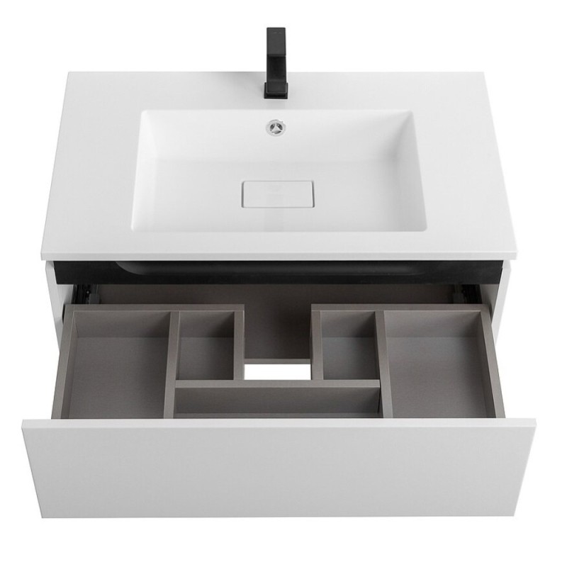 Тумба под раковину Cezares Slider-800-1C-SO-BO, 80 см, подвесная, Bianco Opaco