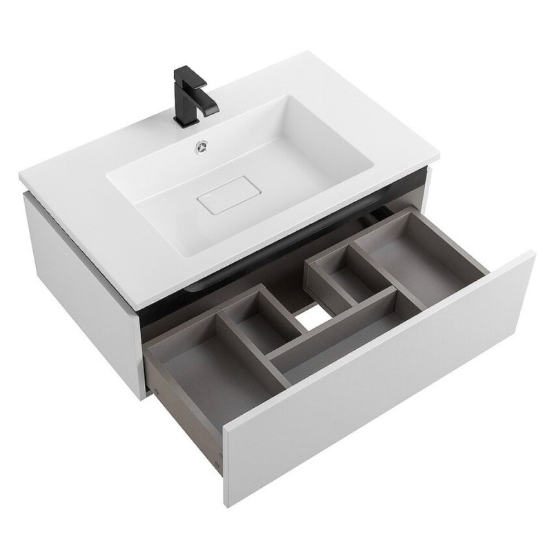 Тумба под раковину Cezares Slider-800-1C-SO-BO, 80 см, подвесная, Bianco Opaco