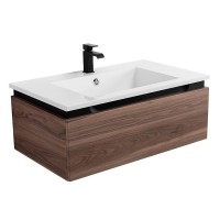 Тумба под раковину Cezares Slider-800-1C-SO-NA-P, 80 см, подвесная, орех дымчатый