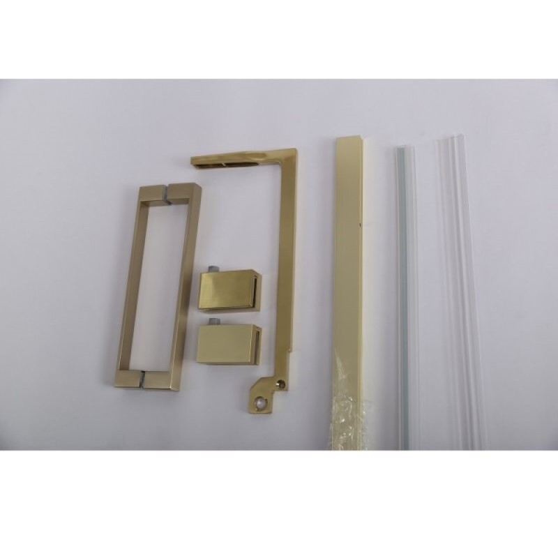 Душевой уголок Cezares SLIDER-A-2-70/80-BR-BORO, 70/80 х 70/80 см, стекло бронза, профиль брашированное золото