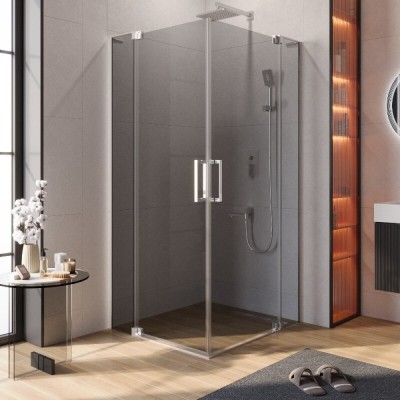 Душевой уголок Cezares SLIDER-A-2-90/100-GRIGIO-Cr, 90/100 х 90/100 см, стекло серое, профиль хром