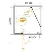 Душевой уголок Cezares Slider-AH-1-100-80/90-GRIGIO-Cr, 100 x 80 см, стекло тонированное, профиль хром