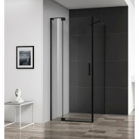 Душевой уголок Cezares Slider-AH-1-100-90/100-C-NERO, 100 x 100 см, стекло прозрачное, профиль черный матовый