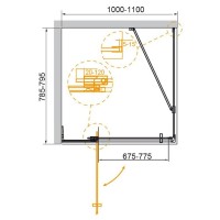 Душевой уголок Cezares Slider-AH-1-80-100/110-C-Cr, 80 x 100 см, стекло прозрачное, профиль хром
