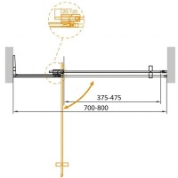 Душевая дверь Cezares Slider, 70-80 см, стекло тонированное бронза, профиль хром, SLIDER-B-1-70/80-BR-Cr