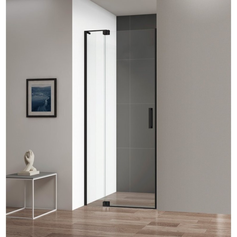 Душевая дверь Cezares SLIDER-B-1-70/80-C-NERO, профиль черный, стекло прозрачное