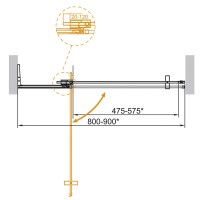 Душевая дверь Cezares Slider, 80-90 см, стекло тонированное бронза, профиль черный матовый, SLIDER-B-1-80/90-BR-NERO