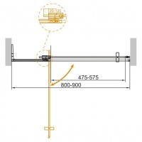 Душевая дверь Cezares SLIDER-B-1-80/90-C-NERO 80/90 х 195 см, профиль черный, стекло прозрачное