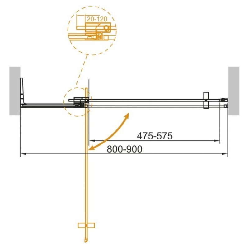 Душевая дверь Cezares SLIDER-B-1-80/90-GRIGIO-Cr 80/90 х 195 см, профиль хром, стекло серое