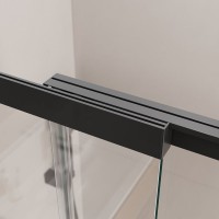 Шторка для ванны Cezares SLIDER-FIX-VF-11-90/150-C-NERO, 90 х 150 см, стекло прозрачное, профиль черный матовый
