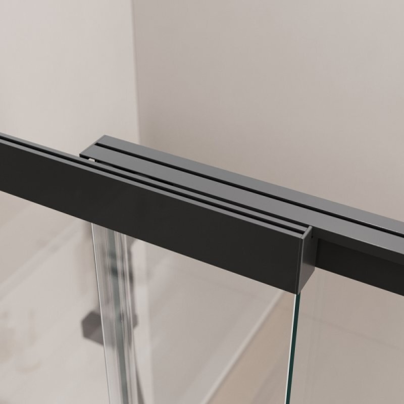 Шторка для ванны Cezares SLIDER-FIX-VF-11-90/150-C-NERO, 90 х 150 см, стекло прозрачное, профиль черный матовый
