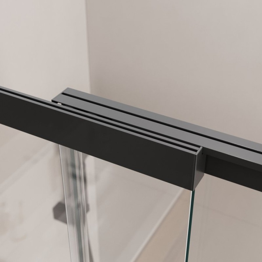 Шторка для ванны Cezares SLIDER-FIX-VF-11-90/150-C-NERO, 90 х 150 см, стекло прозрачное, профиль черный матовый