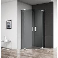 Душевой уголок Cezares Slider-R-2-90/100-GRIGIO-Cr, 100 x 100 см, стекло серое, профиль хром
