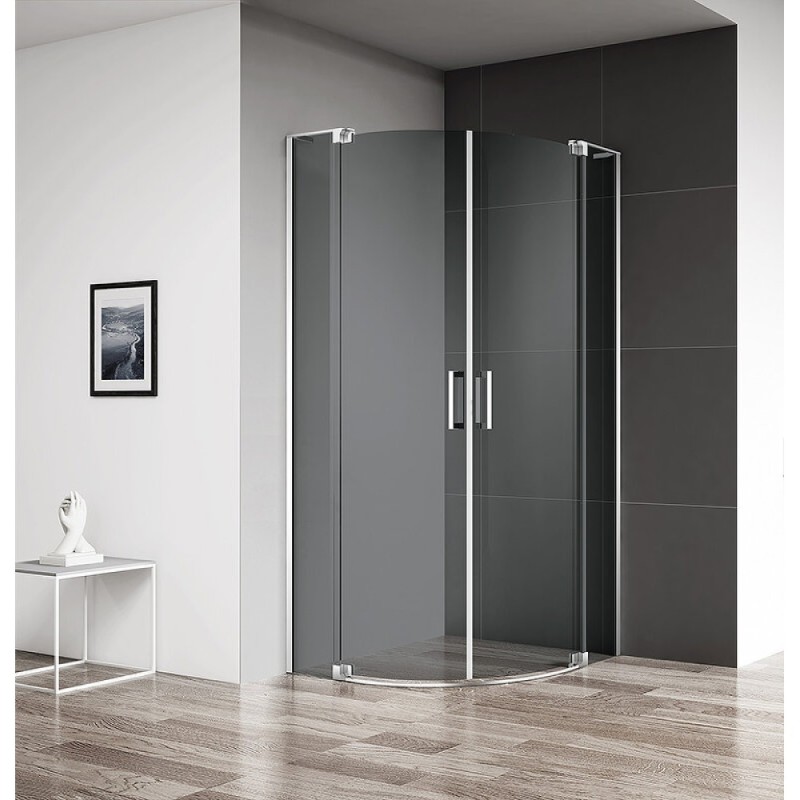 Душевой уголок Cezares Slider-R-2-90/100-GRIGIO-Cr, 100 x 100 см, стекло серое, профиль хром