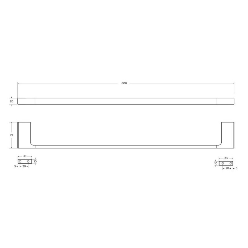 Полотенцедержатель Cezares Slider-TH-60-GM, 60 см, оружейная сталь