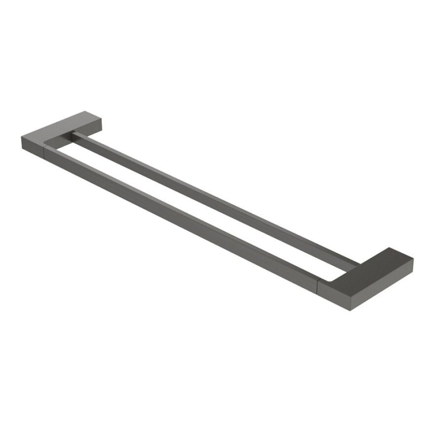 Полотенцедержатель двойной Cezares Slider-THD-60-GM, 60 см, оружейная сталь