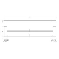 Полотенцедержатель двойной Cezares Slider-THD-60-IN, 60 см, сатин