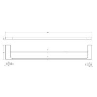 Полотенцедержатель двойной Cezares Slider-THD-80-GM, 80 см, оружейная сталь