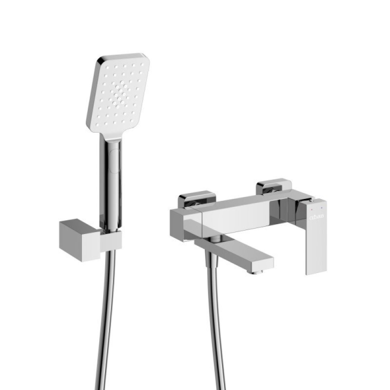Смеситель для ванны и душа Cezares SLIDER-VD-01, с душевым гарнитуром, хром