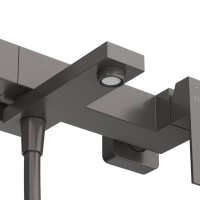 Смеситель для ванны и душа Cezares SLIDER-VD-GM, с душевым гарнитуром, оружейная сталь