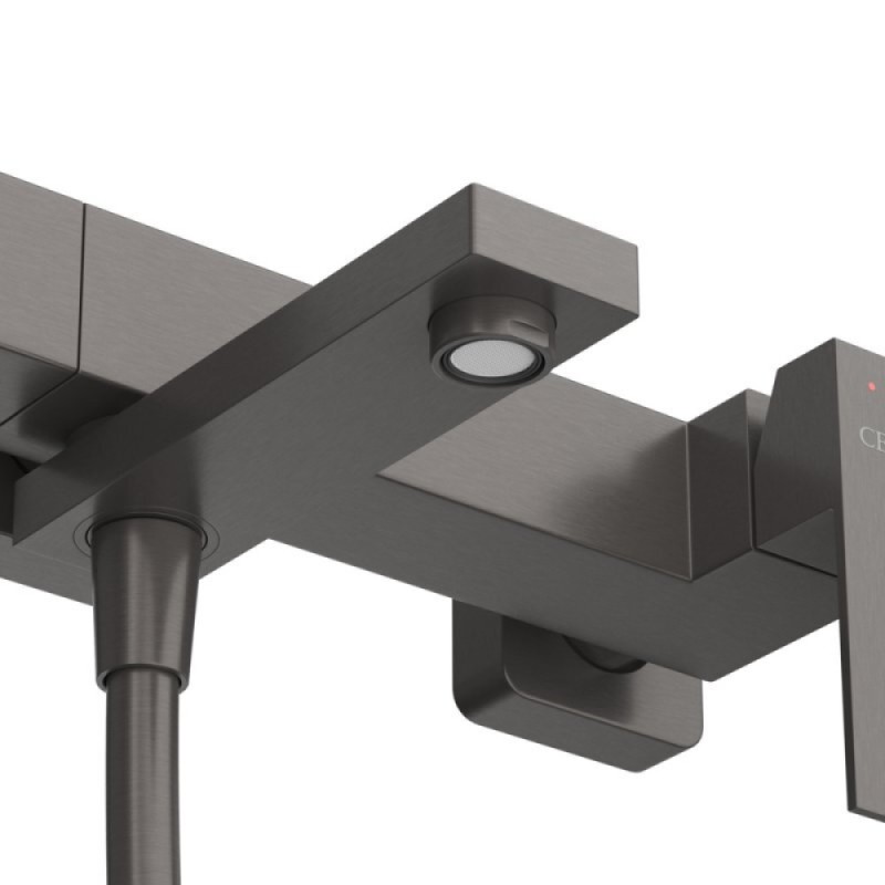 Смеситель для ванны и душа Cezares SLIDER-VD-GM, с душевым гарнитуром, оружейная сталь