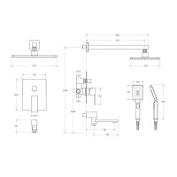 Душевая система Cezares SLIDER-VDSET-GM, оружейная сталь