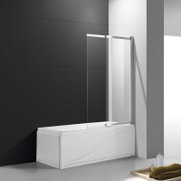 Шторка для ванны Cezares Slider, 100 х 150 см, стекло прозрачное, профиль хром, SLIDER-VF-11-100/150-C-Cr